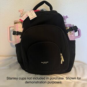 Isaac Mizrahi Expandable Backpack with Insulated Pocket - Black NWT